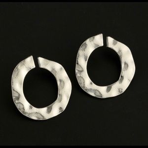 Urban Outfitters Jewelry - Sterling silver hammered disc half hoop earring Urban Outfitters Jewelry - Sterling silver hammered disc half hoop earring
